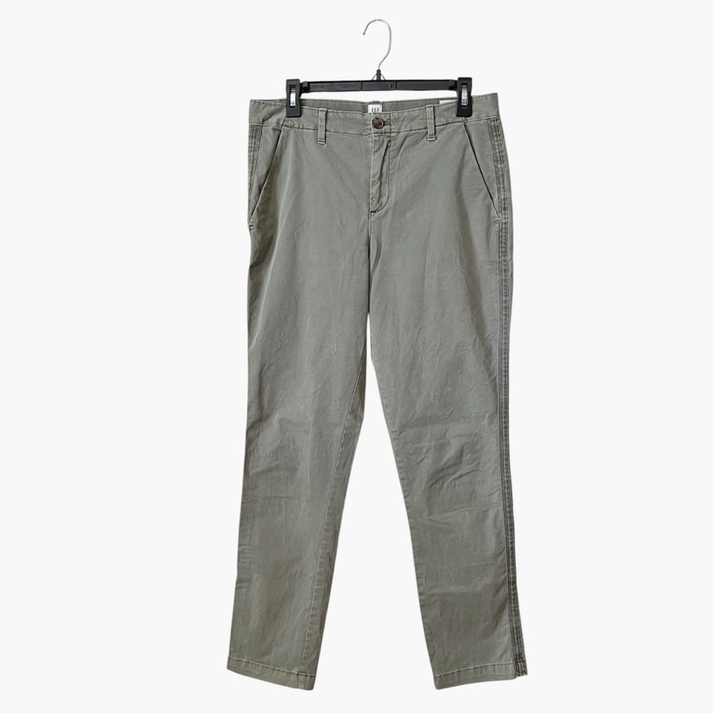 GAP Girlfriend Chinos Women's Size 6 Olive Green Twill Cropped Utility Pants